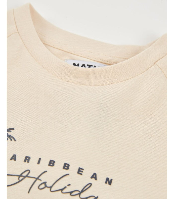 Camiseta de niño de punto con estampado caribeño