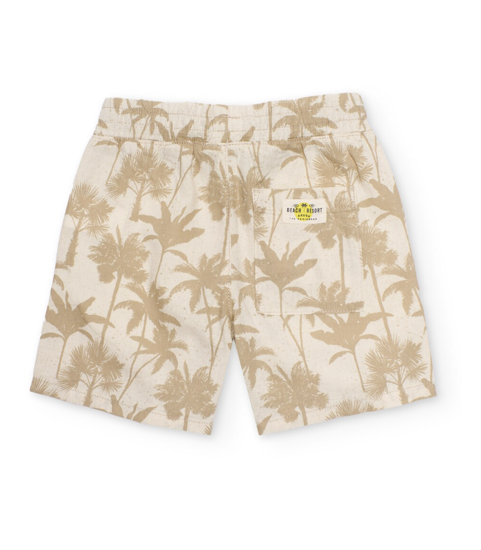 Bermuda de niño de plana con estampado de palmeras