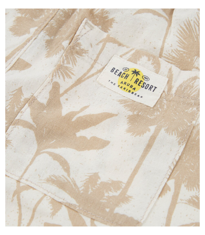 Bermuda de niño de plana con estampado de palmeras