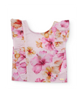 Blusa estampada para niña con volantes