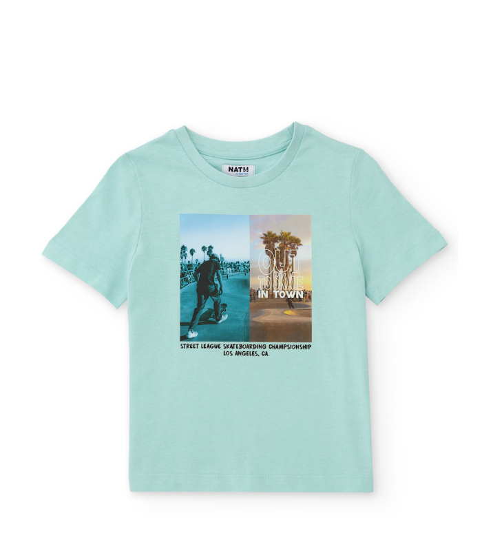 Camiseta de niño de punto con diseño urbano
