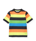 Camiseta de niño de punto con franjas horizontales