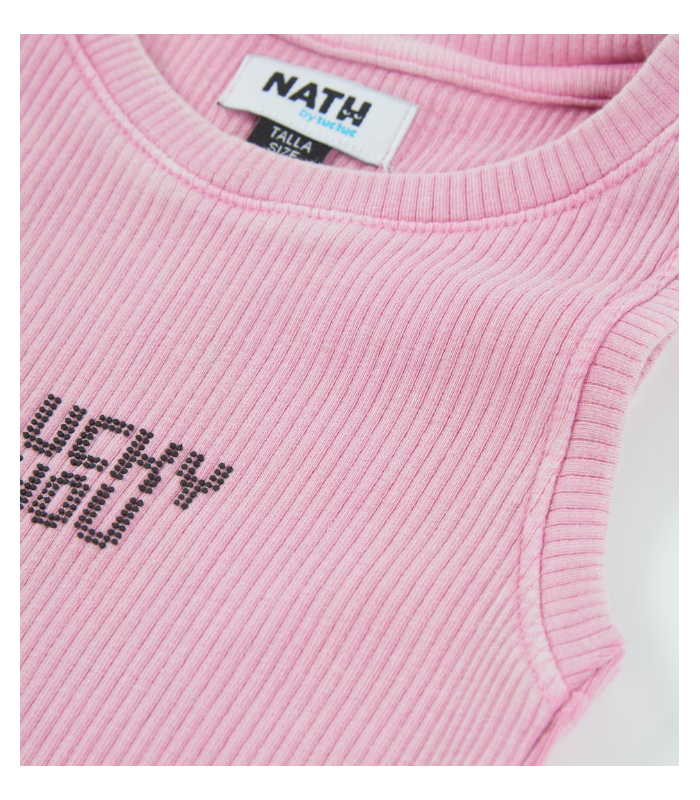 Vestido de niña de punto y tejido canalé elástico