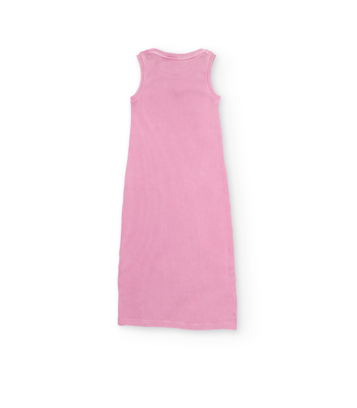 Vestido de niña de punto y tejido canalé elástico