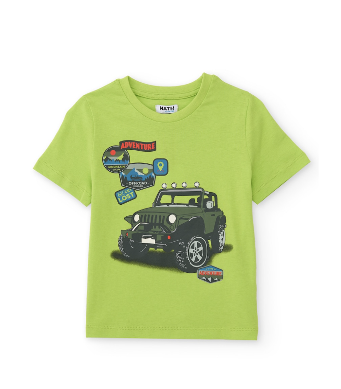 Camiseta de niño de punto con estampado aventurero