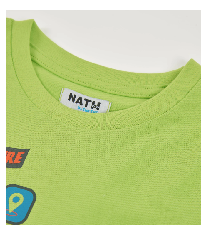Camiseta de niño de punto con estampado aventurero