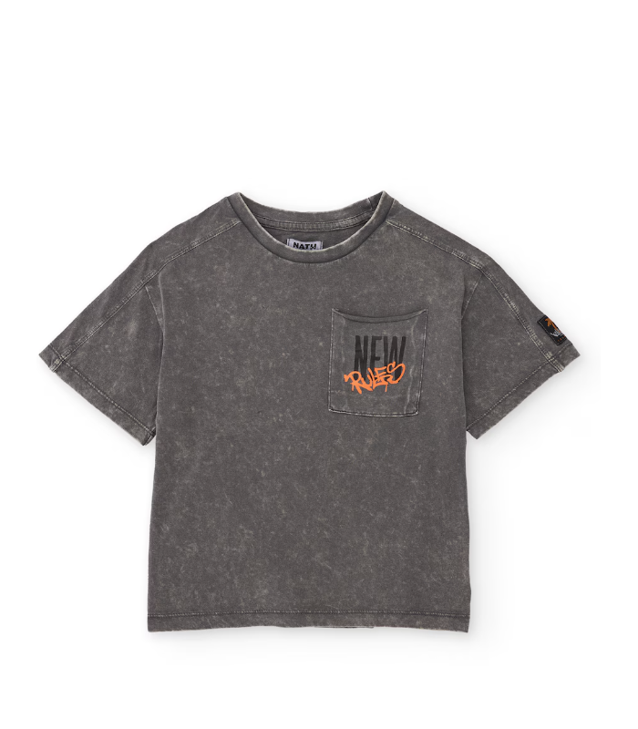 Camiseta de niño de punto con efecto lavado