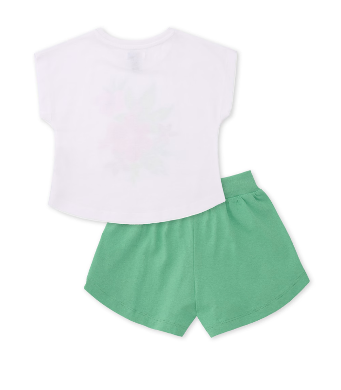 Conjunto de niña de punto con diseño floral