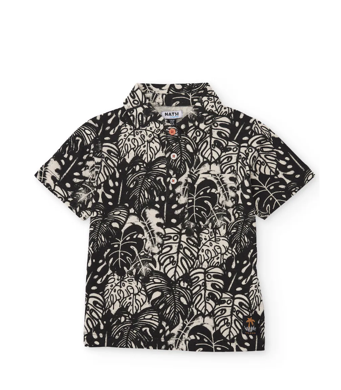 Polo de niño de punto con estampado integral