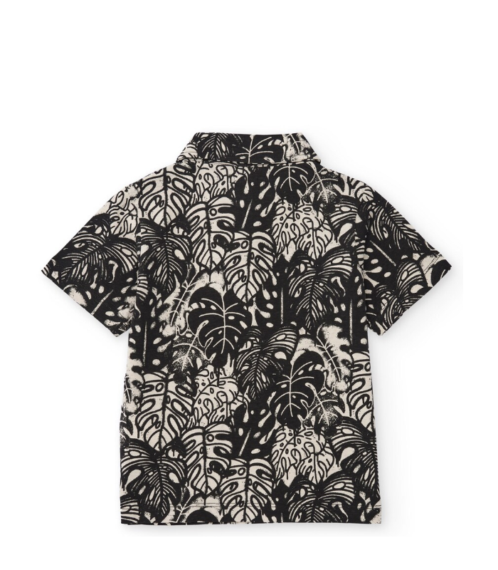 Polo de niño de punto con estampado integral