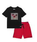 Conjunto de niño de punto con diseño de palmeras