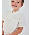 Polo blanco liso para niño
