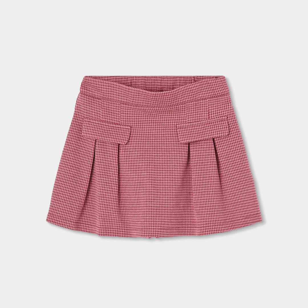 Falda-short punto rosa pata de gallo