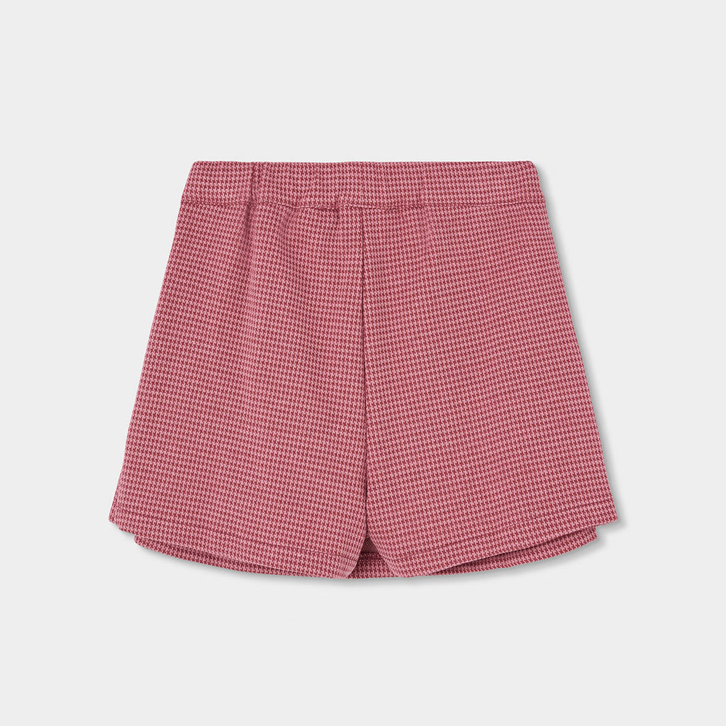Falda-short punto rosa pata de gallo