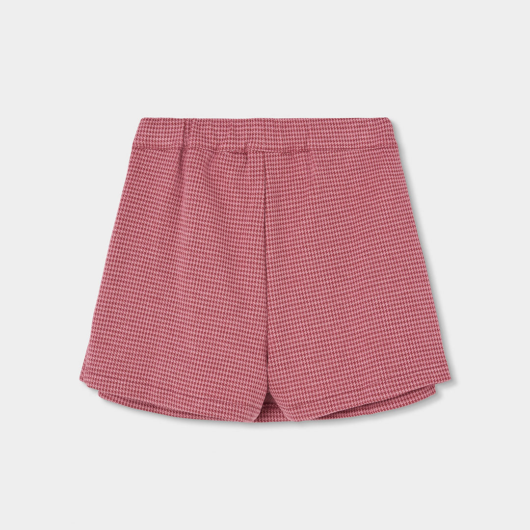 Falda-short punto rosa pata de gallo
