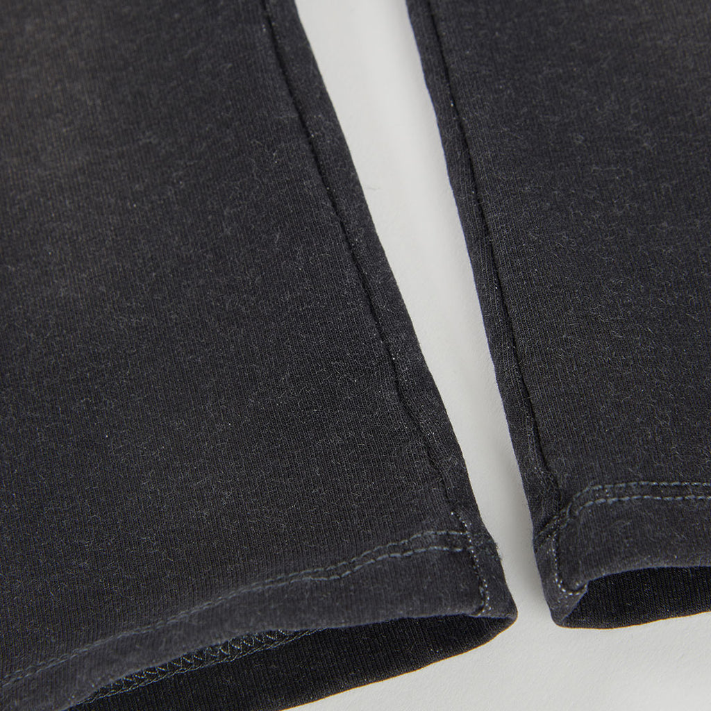 Pantalón felpa denim niña negro acampanado