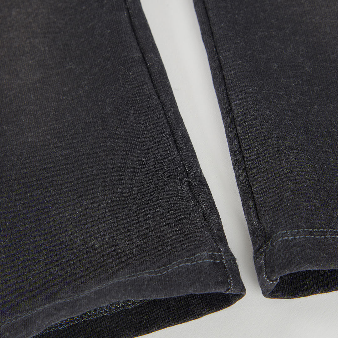Pantalón felpa denim niña negro acampanado