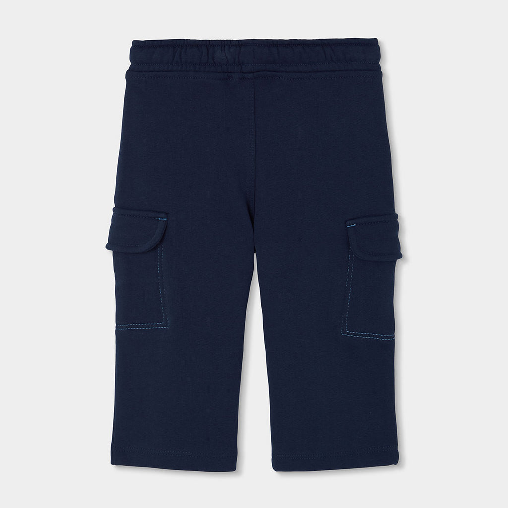 Pantalón felpa niño azul marino cargo