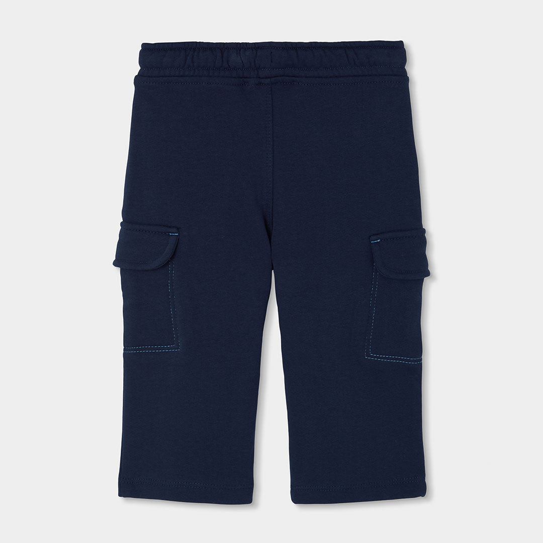 Pantalón felpa niño azul marino cargo