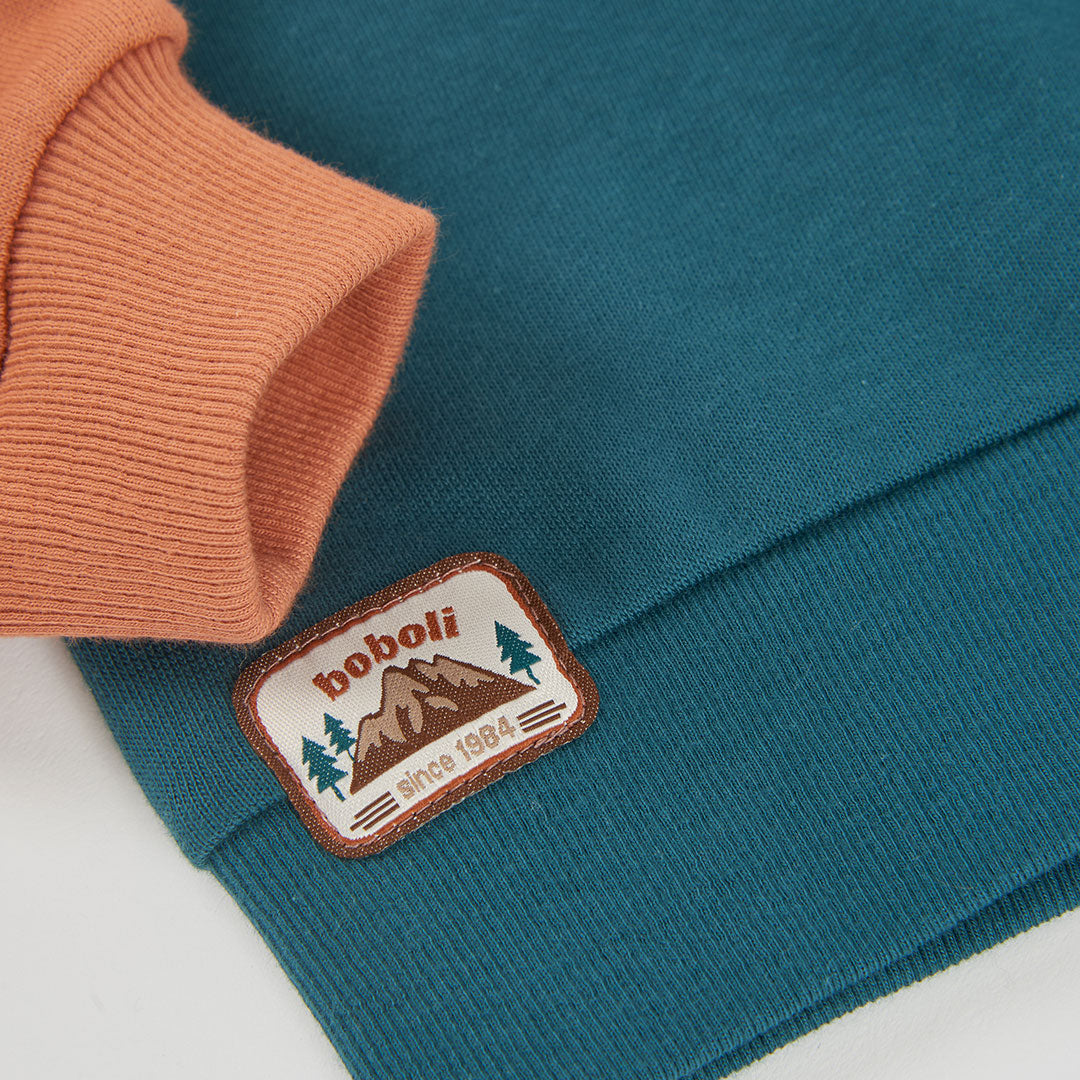 Sudadera felpa niño crudo tricolor Hiking Adventures