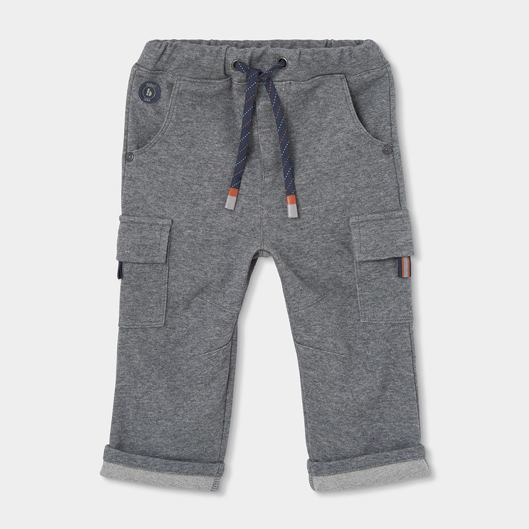 Pantalón niño gris con bolsillos cargo