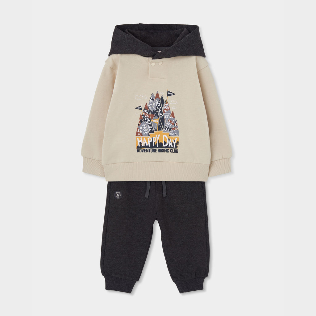 Chándal de felpa para niño de sudadera con capucha y jogger