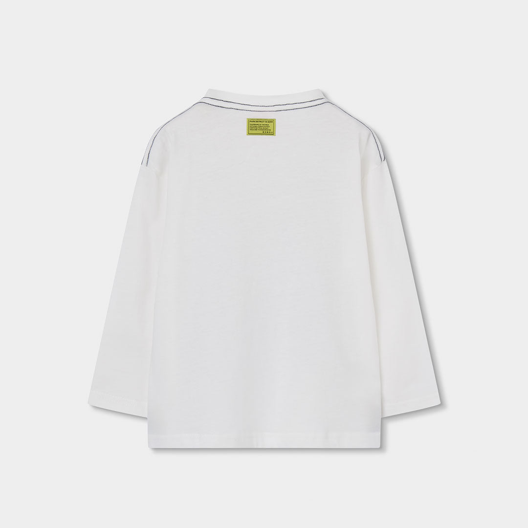 Camiseta niño blanca estampado de oso