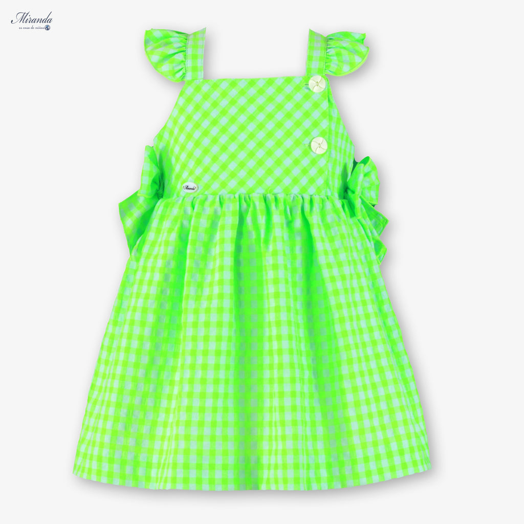 Vestido vichy verde flúor