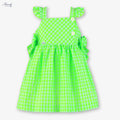 Vestido vichy verde flúor