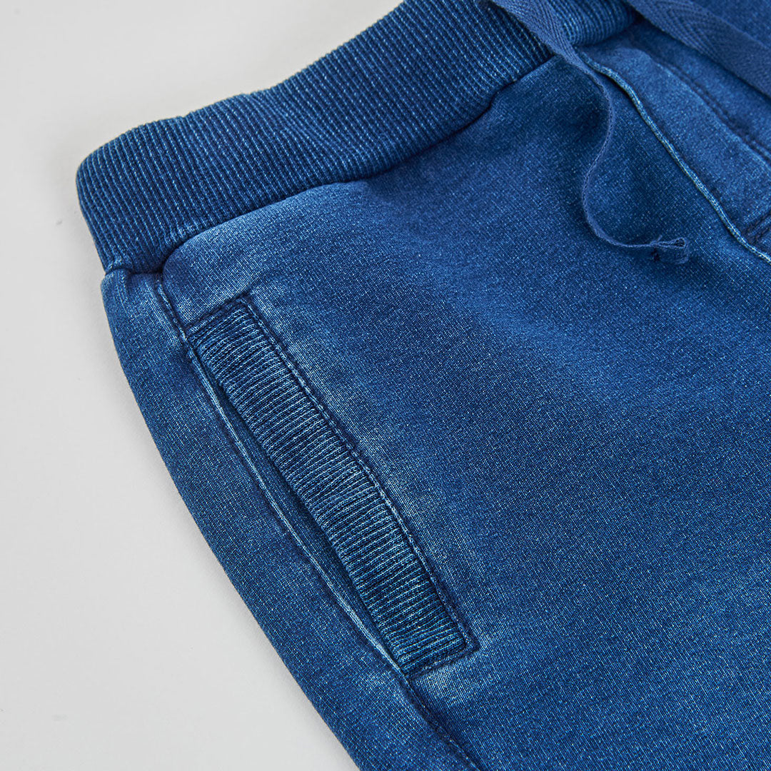 Pantalón felpa denim de niño color azul
