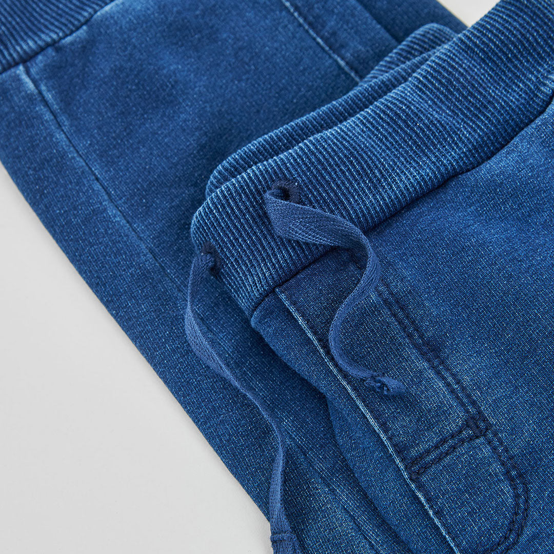 Pantalón felpa denim de niño color azul