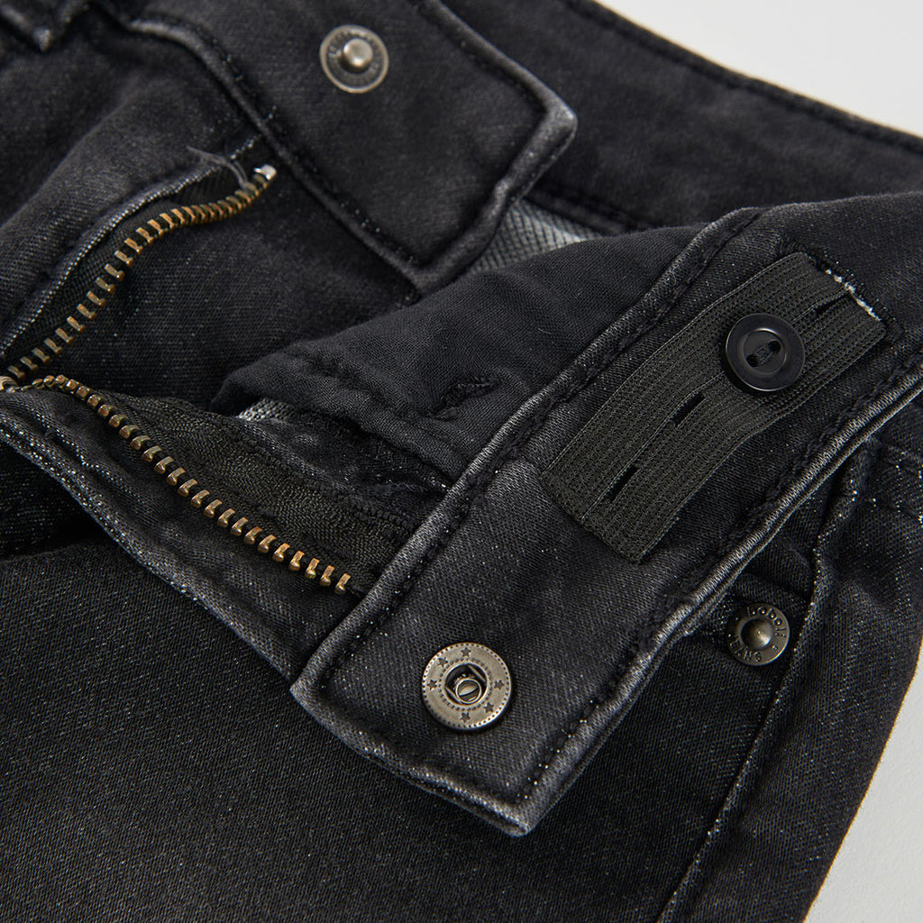 Pantalón straight denim elástico de niño color negro