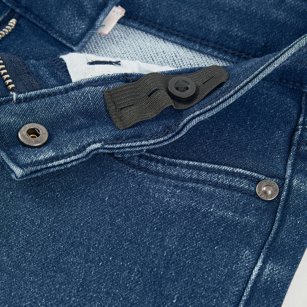 Pantalón straight denim elástico de niño color azul