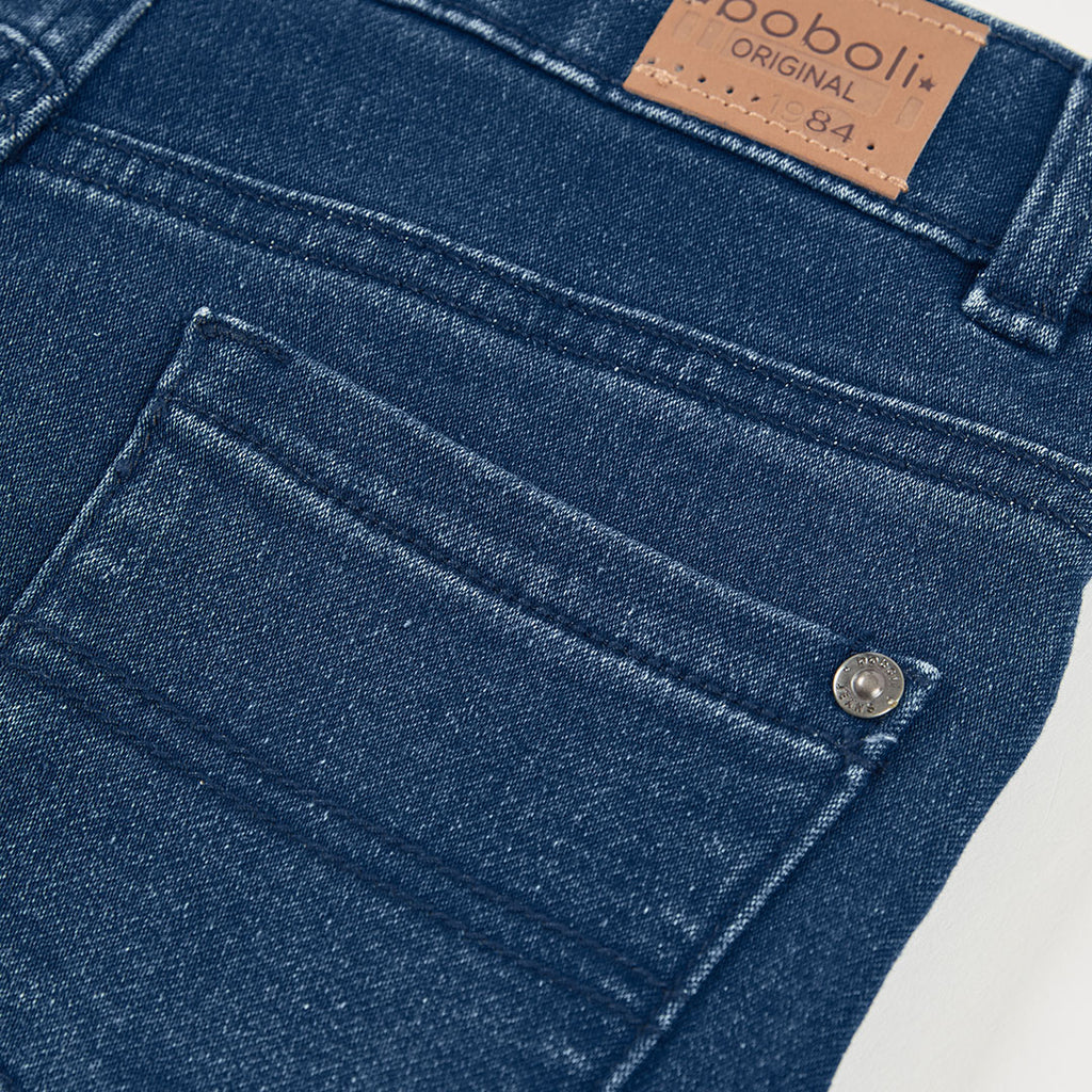 Pantalón straight denim elástico de niño color azul