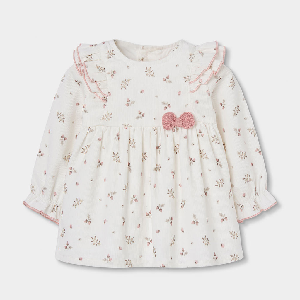 Vestido micropana de estampado de flores para bebé