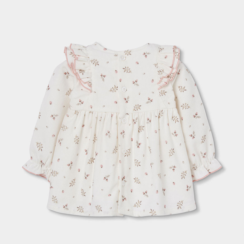 Vestido micropana de estampado de flores para bebé