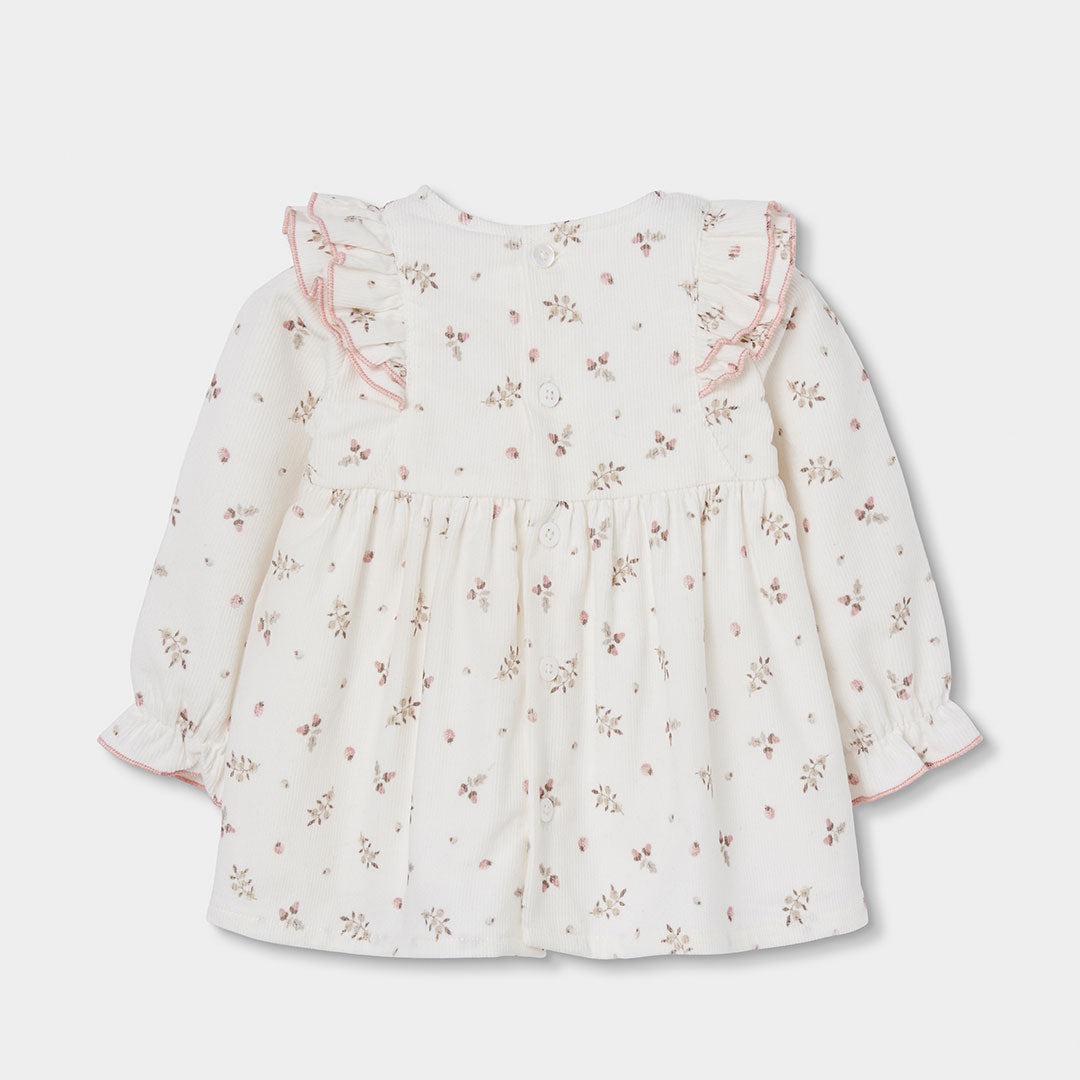 Vestido micropana de estampado de flores para bebé