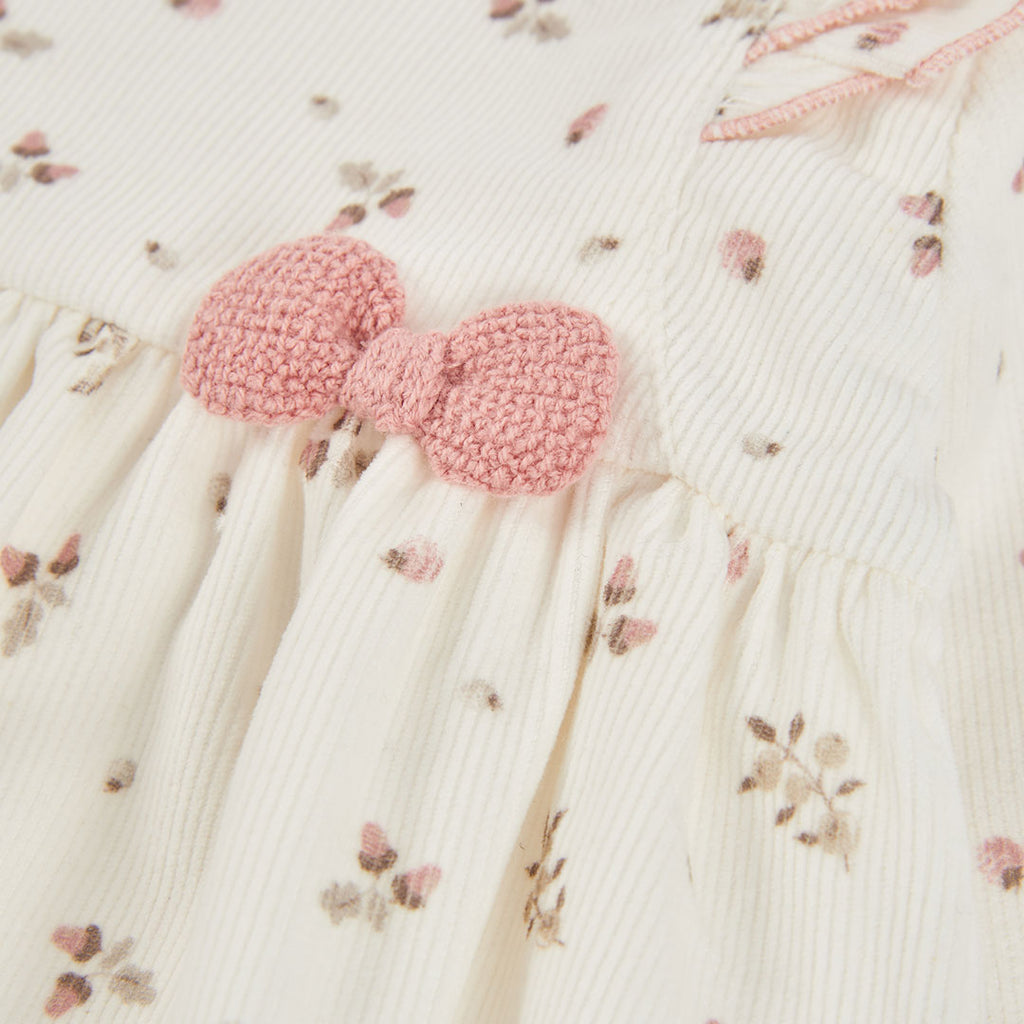 Vestido micropana de estampado de flores para bebé