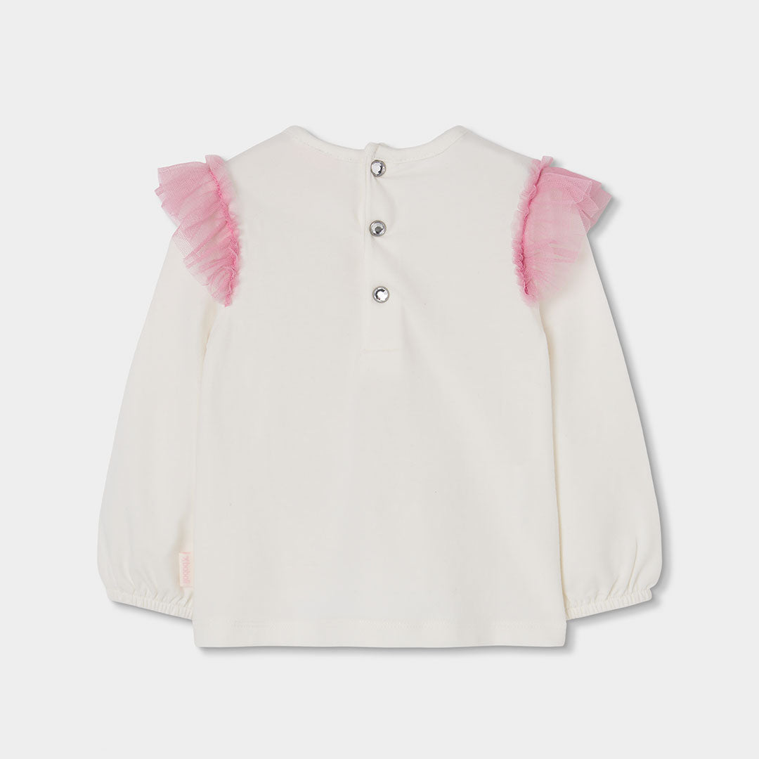 Camiseta de niña estampado muñeca con perro