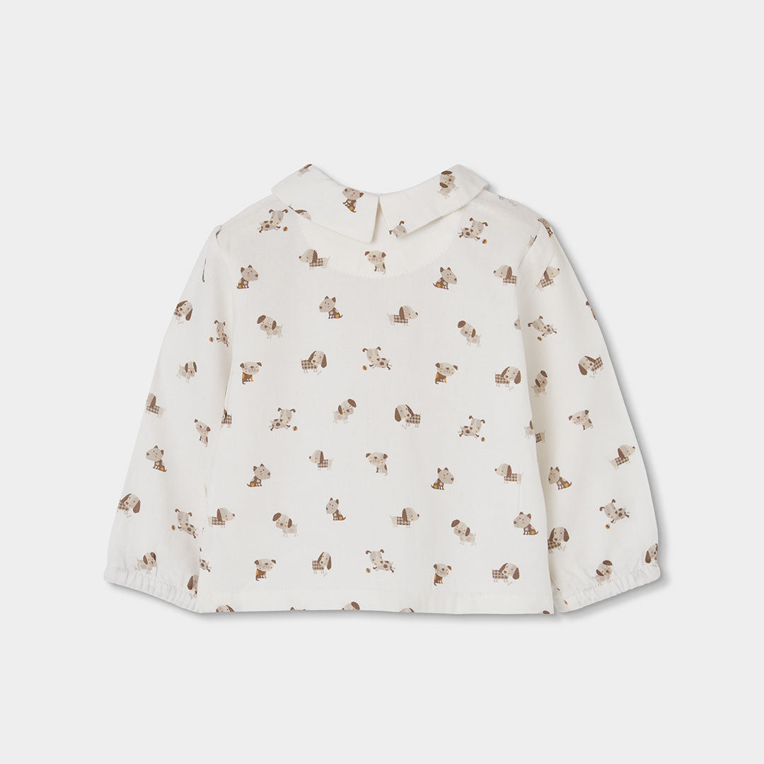 Conjunto bebé niño beige estampado de perros