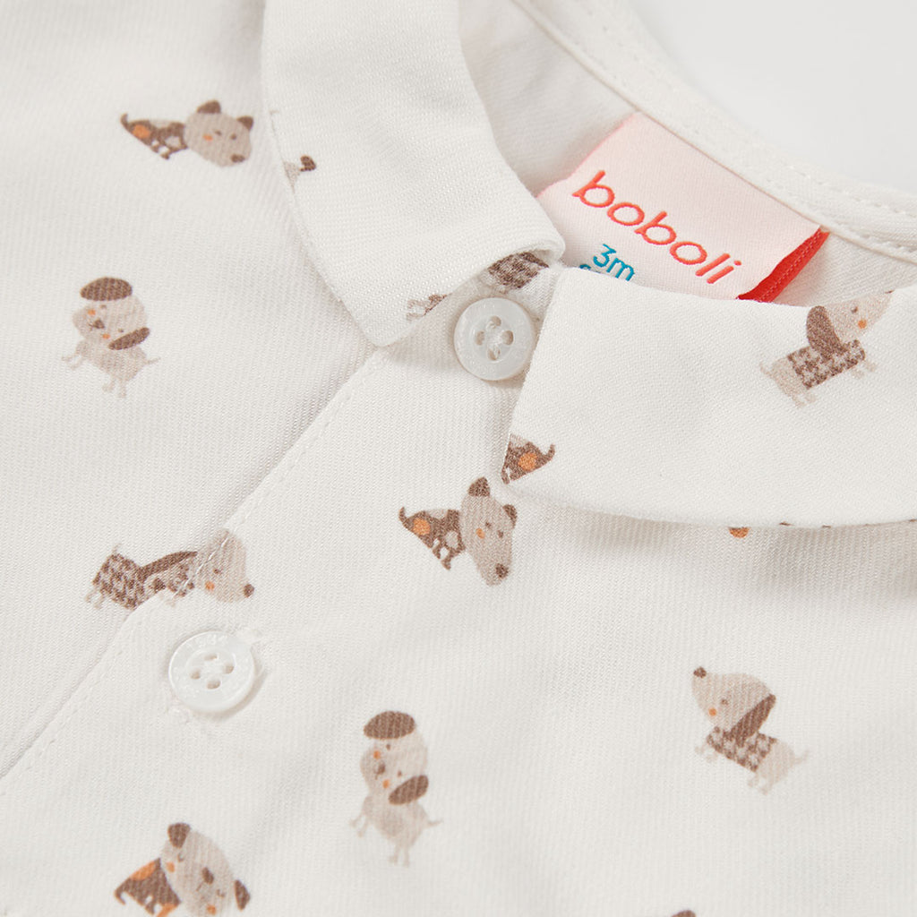 Conjunto bebé niño beige estampado de perros
