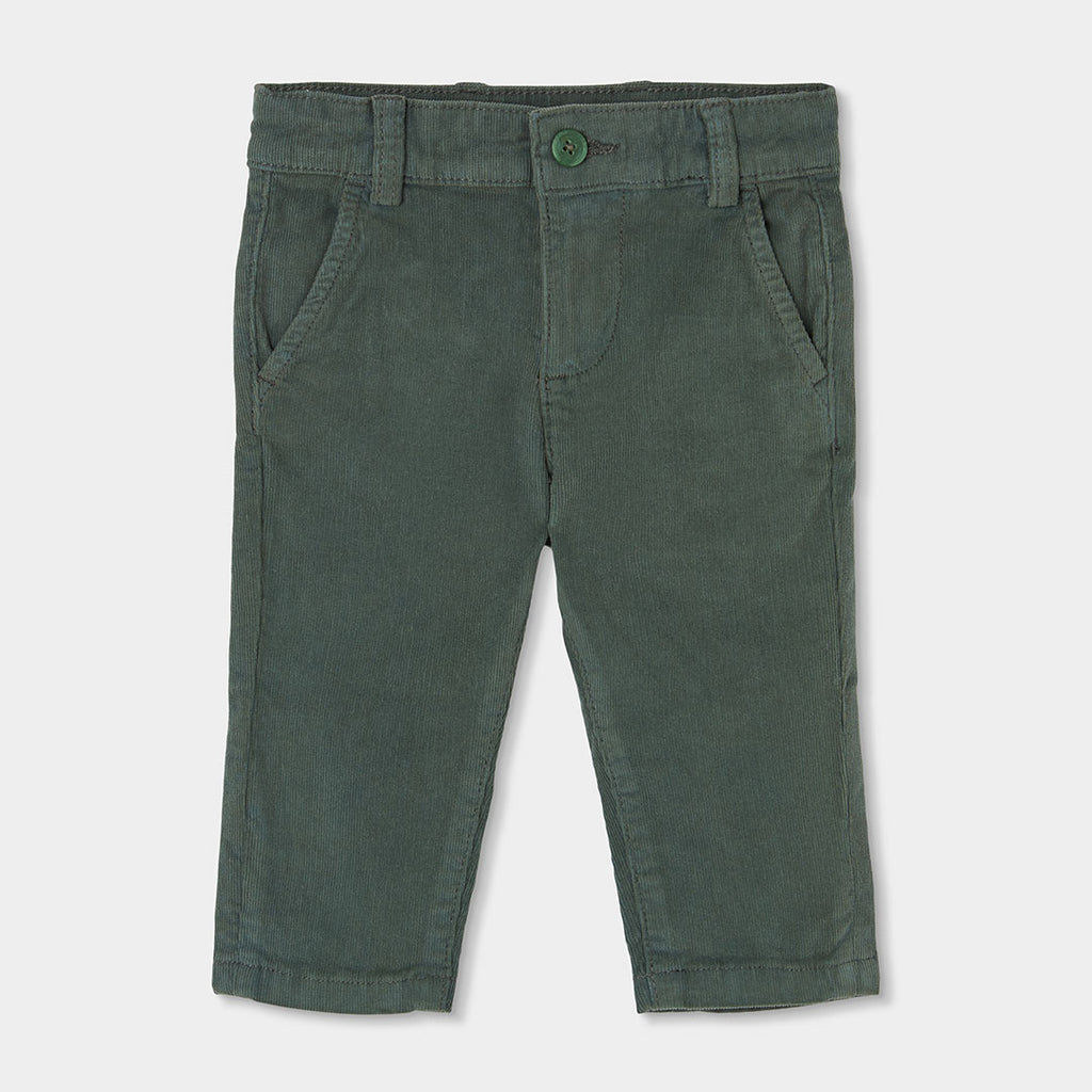 Pantalón verde micropana de niño corte straight