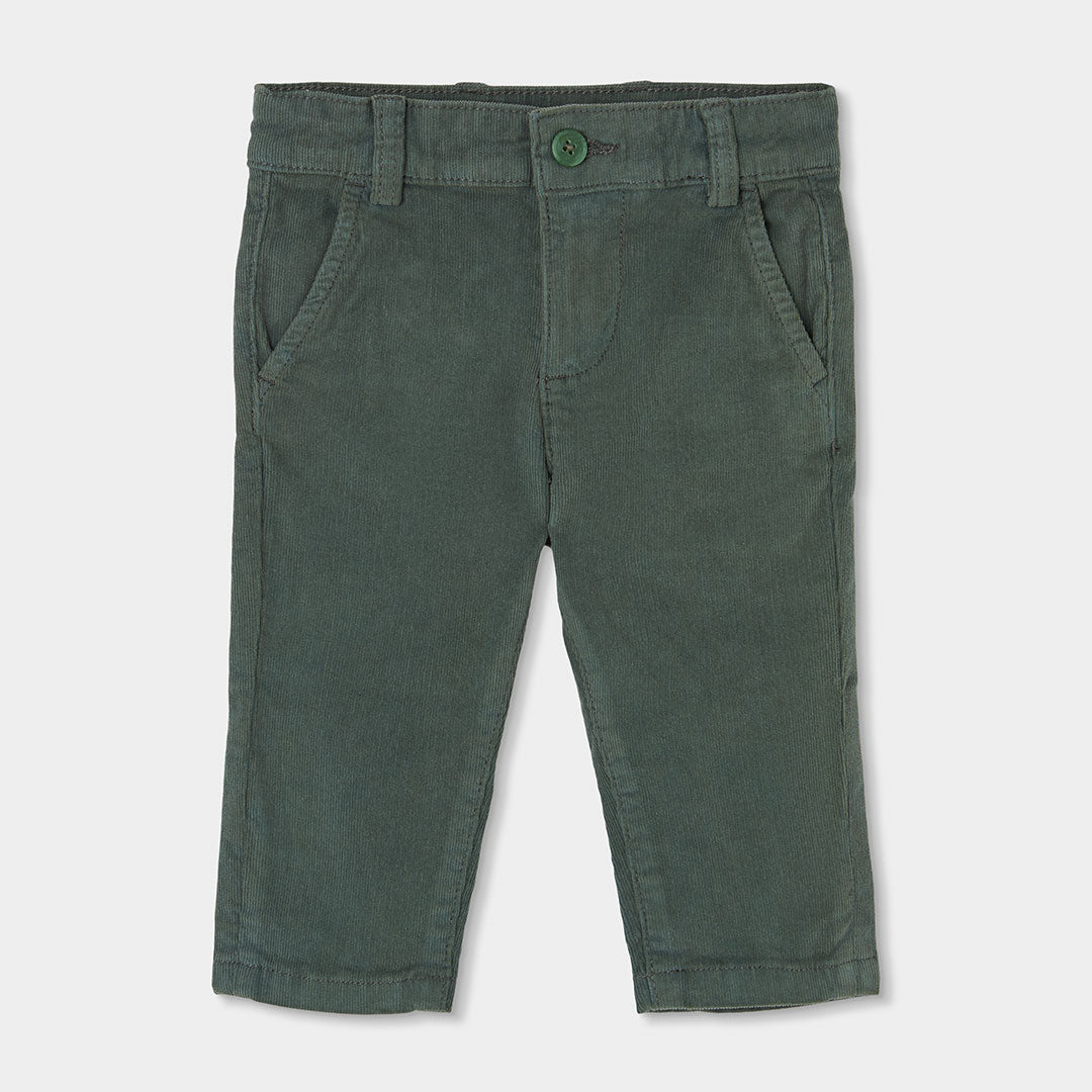 Pantalón verde micropana de niño corte straight
