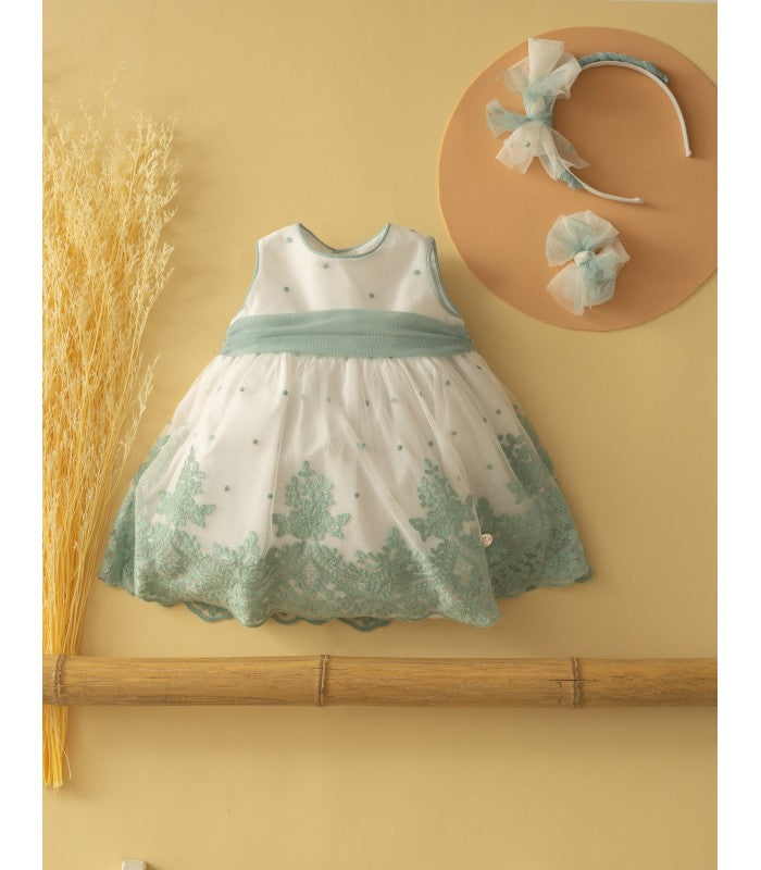 Vestido bebé niña ceremonia arras bautizo Basmarti Colección Esmeralda