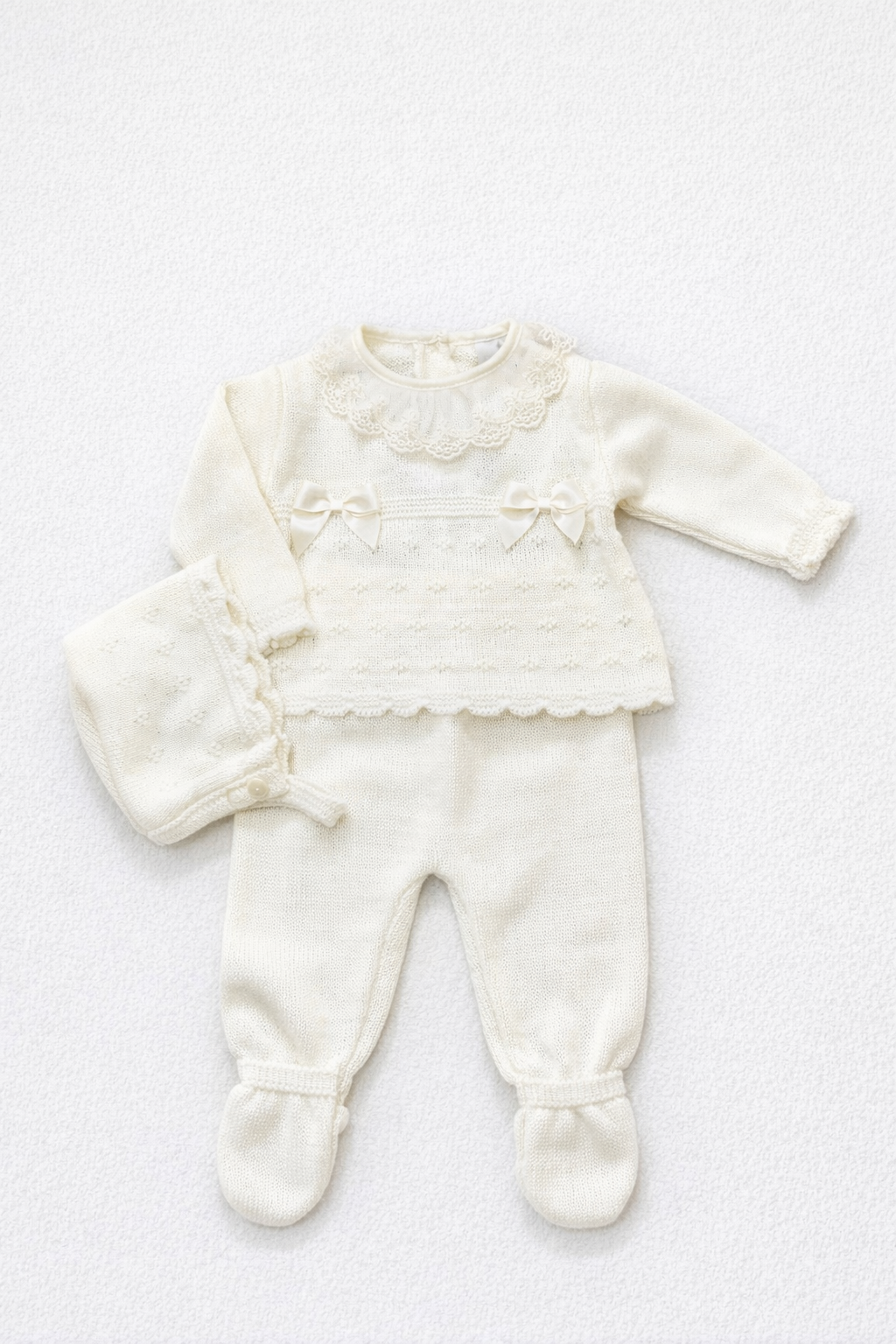 Conjunto crudo de punto 3/p polaina Familia Rosalia