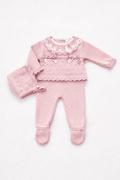 Conjunto rosa maquillaje de punto 3/p polaina Familia Rosalia