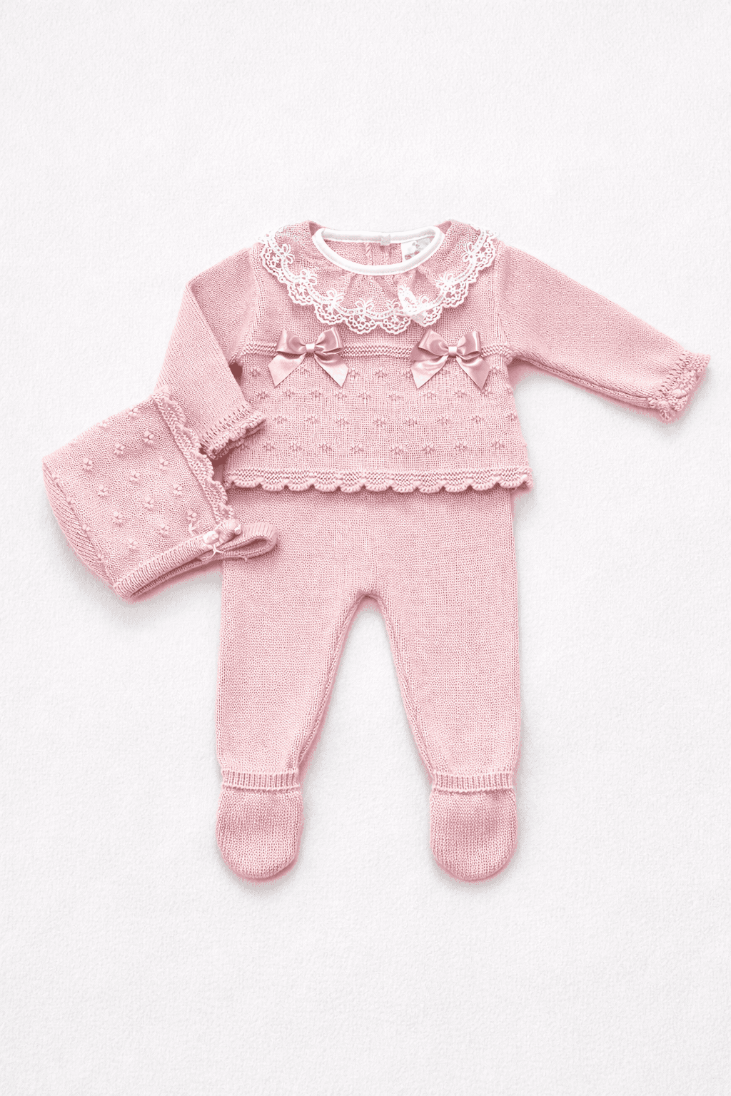 Conjunto rosa maquillaje de punto 3/p polaina Familia Rosalia