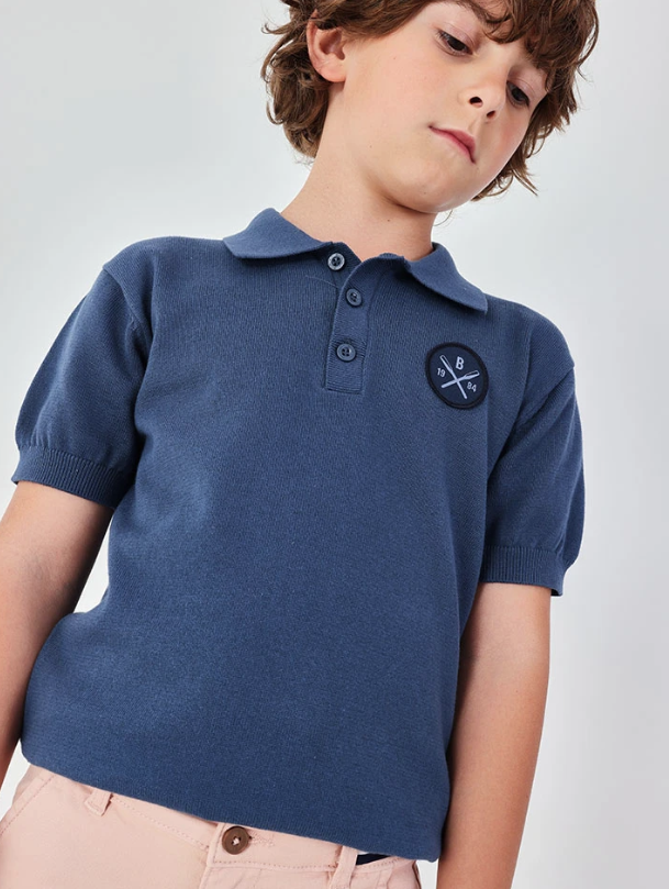 Polo azul marino para niño