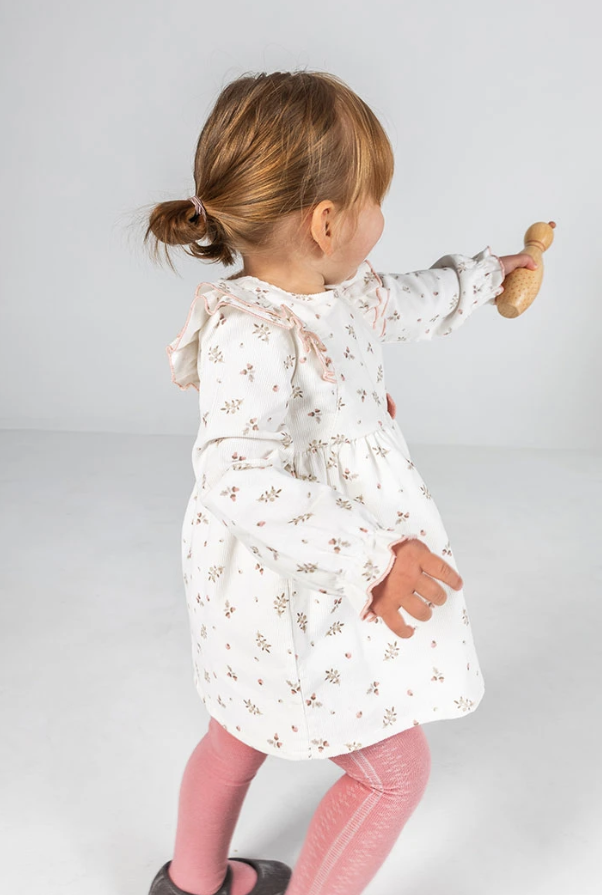 Vestido micropana de estampado de flores para bebé