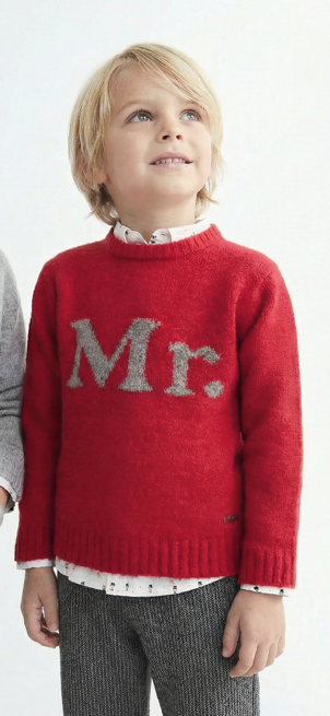 Jersey Boy de punto color rojo para niño